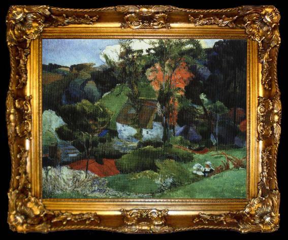 framed  Paul Gauguin landskap, pont-aven, ta009-2